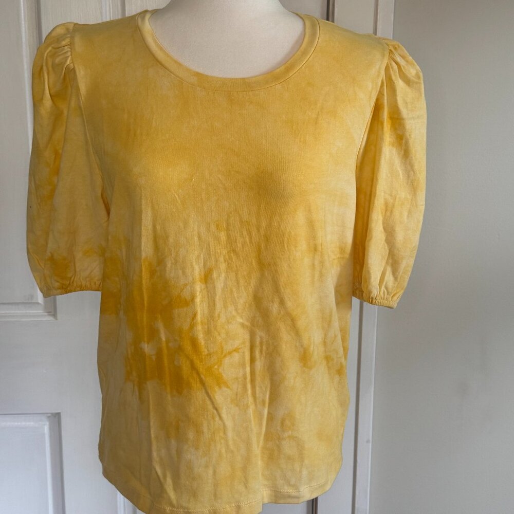 yellow puff sleeve tshirt top | size medium